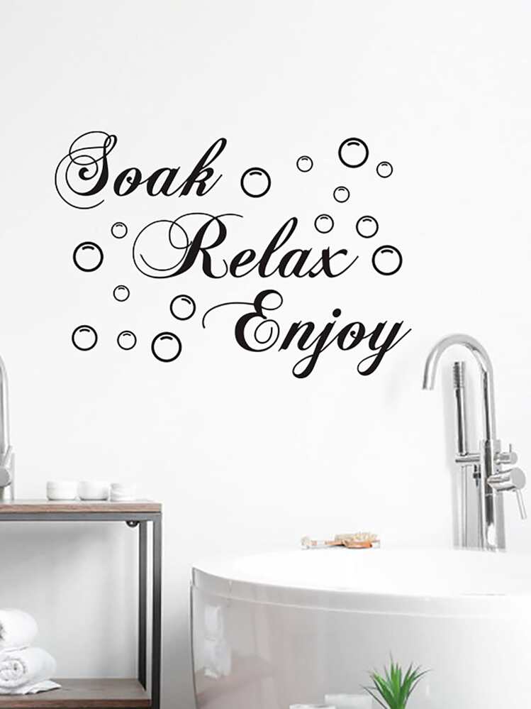 Letter Graphic Wall Sticker, Stickers, Wall Decal, Vinyl Decal For Home Decorations, Spring Decoration Items Refresh Your Home, Rama Decoration Stickers Gifts Birthday Graduation - Black - View 5