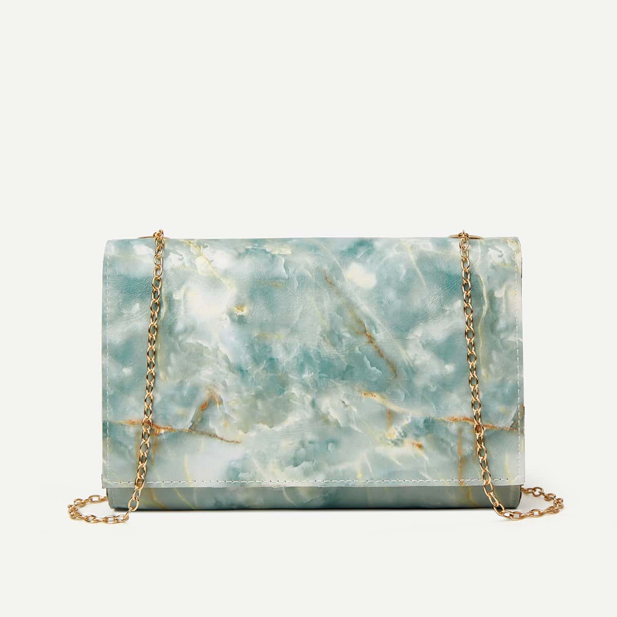 

Marble Pattern Chain Crossbody Bag, Multicolor