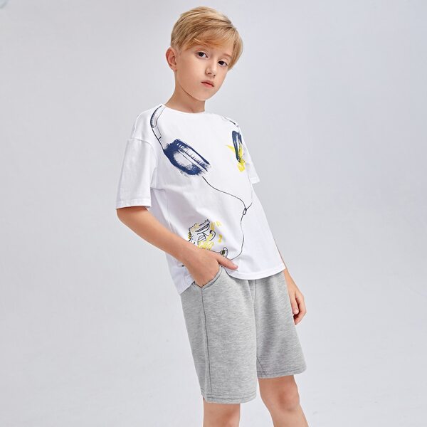 

Boys Headset & Dinosaur Print Tee and Shorts Set, Multicolor