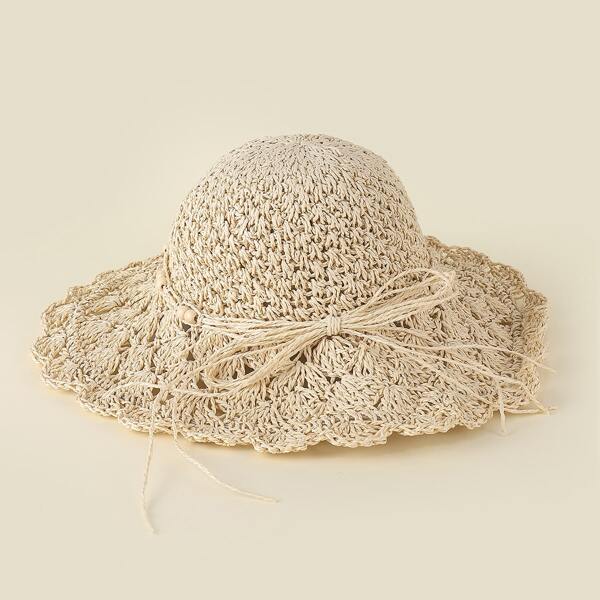 

Plain Straw Hat, Beige