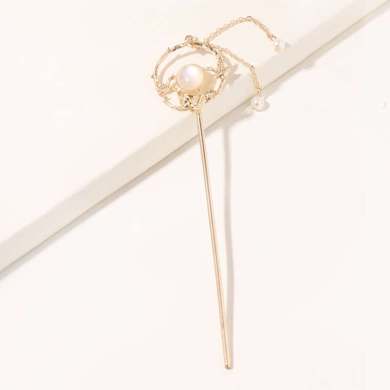 

Faux Pearl Decor Hair Pin, Gold