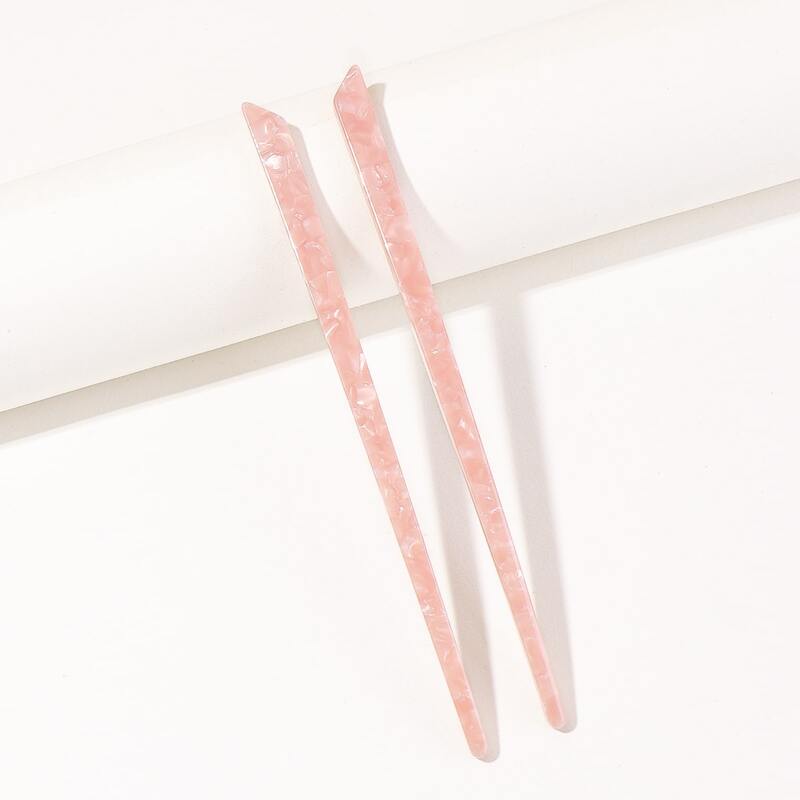 

2pcs Acetic Acid Hair Pin, Pink