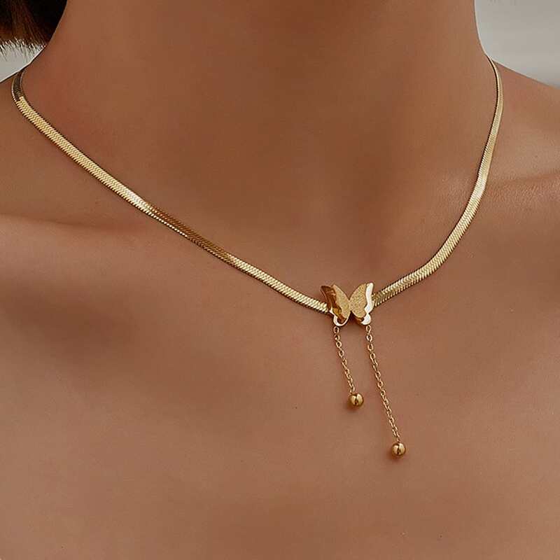 

Butterfly Tassel Necklace, Gold