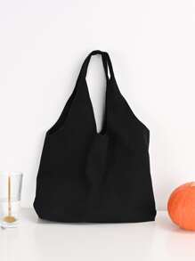 Canvas Shoulder Handbag For Women Lightweight Tote Bag For Beach, Shopping, Travel Large Shoulder Bag/Vest Backpack & Long-Lasting Shopping BagMinimalist, Casual, PreppySolid ColorPortable, Large Capcity For Teacher Gifts, For College Students, For Woman, For GirlBack To School, Outdoors, Travel, Outings, Holiday, Beach, Gift Bag School Bag, Large Capacity, Lightweight, Portable, Suitable For Teen Girls Women College Students, Perfect For Back To School, College, Middle School, High School - Black - View 1