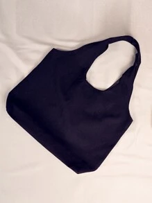 Canvas Shoulder Handbag For Women Lightweight Tote Bag For Beach, Shopping, Travel Large Shoulder Bag/Vest Backpack & Long-Lasting Shopping BagMinimalist, Casual, PreppySolid ColorPortable, Large Capcity For Teacher Gifts, For College Students, For Woman, For GirlBack To School, Outdoors, Travel, Outings, Holiday, Beach, Gift Bag School Bag, Large Capacity, Lightweight, Portable, Suitable For Teen Girls Women College Students, Perfect For Back To School, College, Middle School, High School - Black - View 2