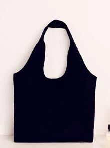 Canvas Shoulder Handbag For Women Lightweight Tote Bag For Beach, Shopping, Travel Large Shoulder Bag/Vest Backpack & Long-Lasting Shopping BagMinimalist, Casual, PreppySolid ColorPortable, Large Capcity For Teacher Gifts, For College Students, For Woman, For GirlBack To School, Outdoors, Travel, Outings, Holiday, Beach, Gift Bag School Bag, Large Capacity, Lightweight, Portable, Suitable For Teen Girls Women College Students, Perfect For Back To School, College, Middle School, High School - Black - View 3