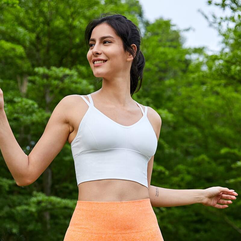 

Light Support Double Strap Sports Bra, White