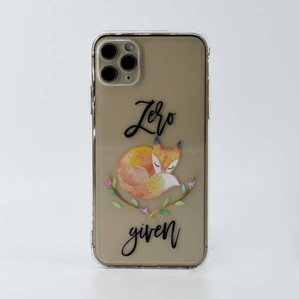 

Cartoon Fox Print Phone Case, Clear