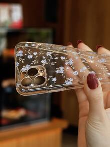 Bao da điện thoại trong suốt in hoa - Trong sáng - Xem 8