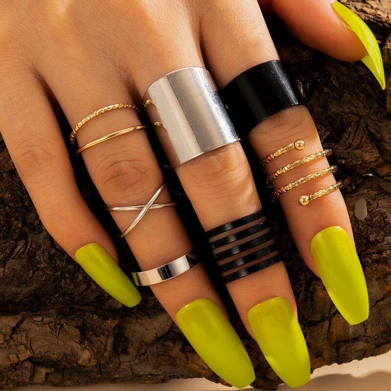 

7pcs Minimalist Ring, Multicolor
