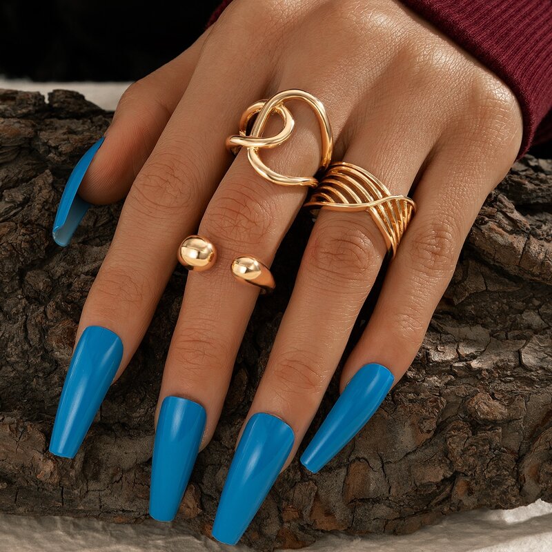 

3pcs Simple Ring, Gold