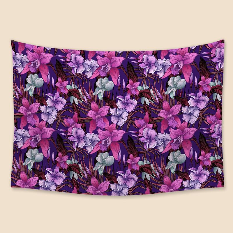 

Floral Pattern Tapestry, Purple