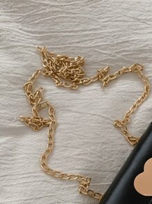 Mini Metal Heart Decor Flap Chain Bag - Black - View 5