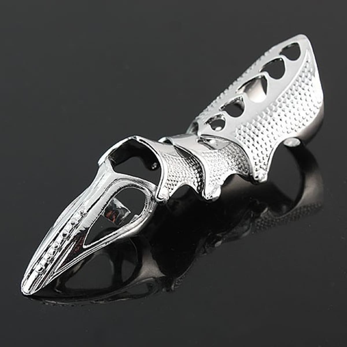 

1pc Guys Hollow Out Design Ring, Silver