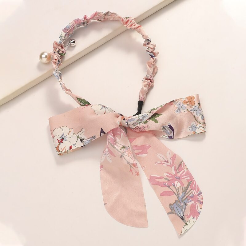 

Flower Print Hair Hoop, Pink