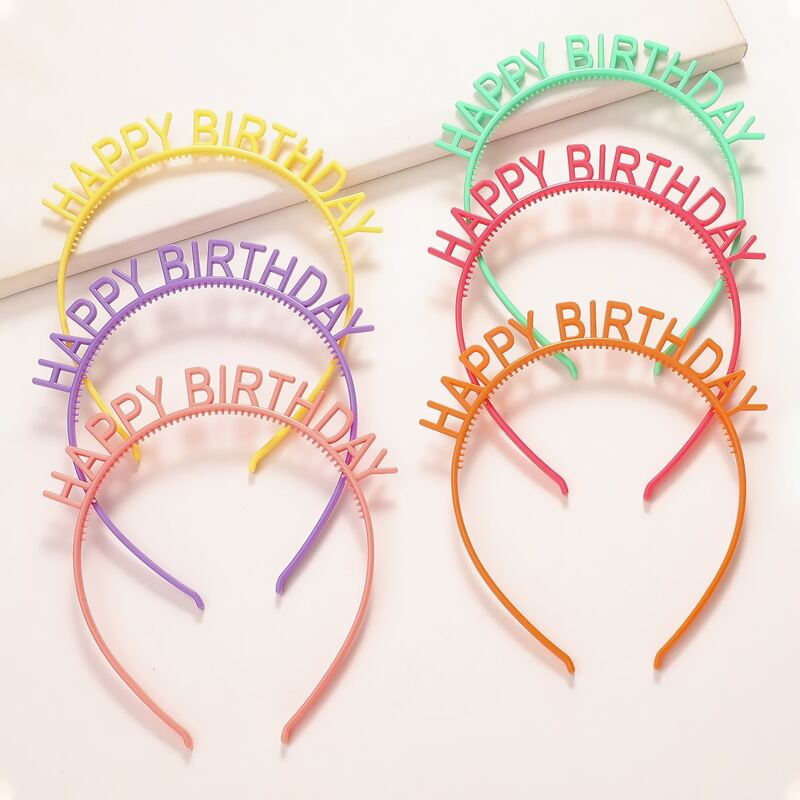 

6pcs Birthday Headband, Multicolor