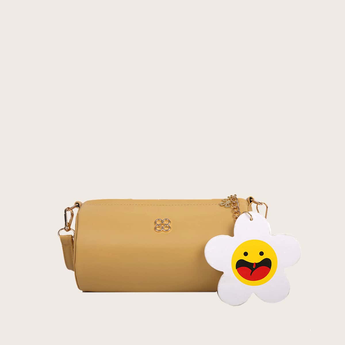 

Cartoon Floral Cylindrical Bag, Yellow