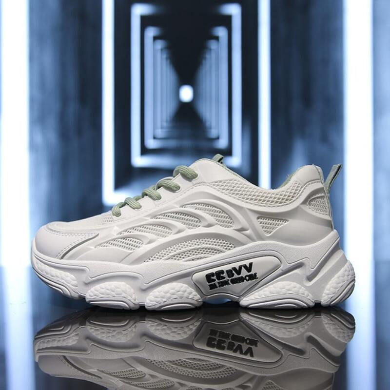 

Lace-up Mesh Chunky Sneakers, White