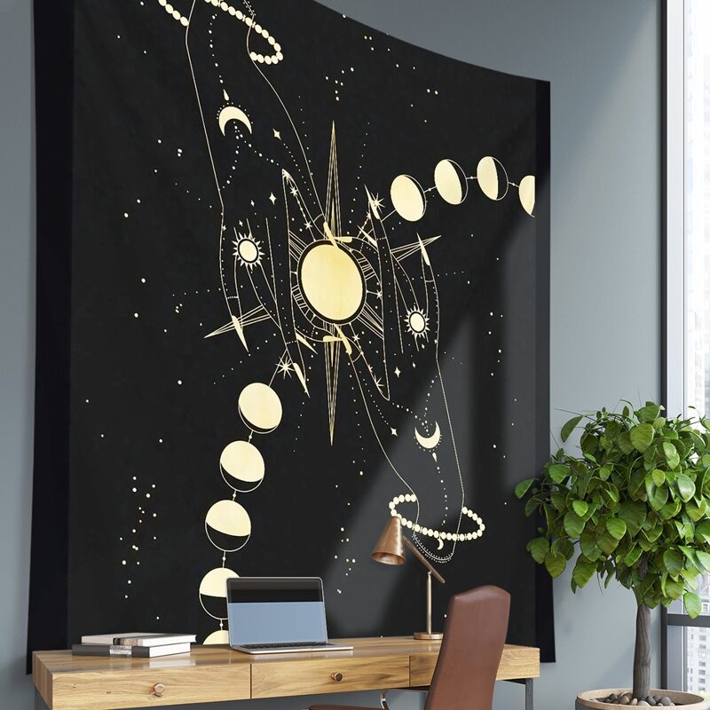 

Moon Print Tapestry, Black