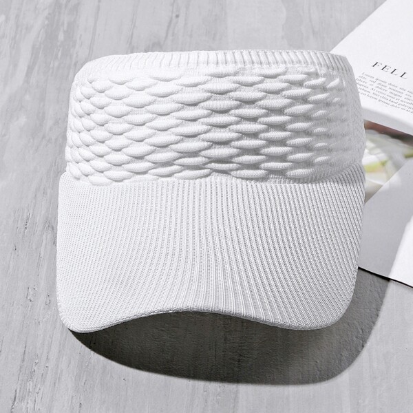 

Plain Ribbed Visor Hat, White