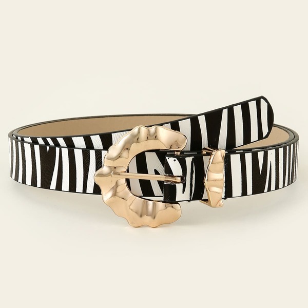 

Zebra Striped Belt, Multicolor
