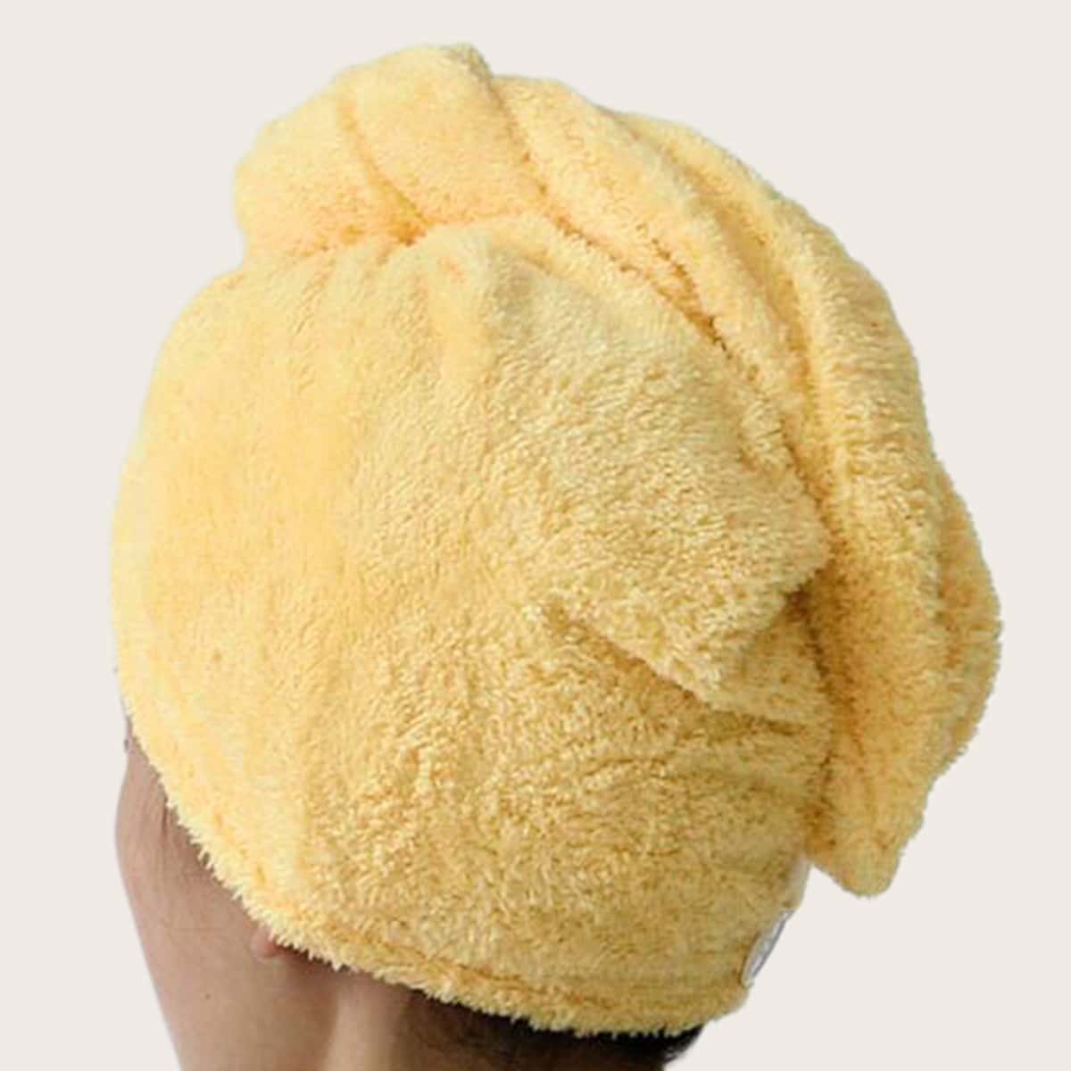 

1pc Solid Hair Drying Cap, Yellow