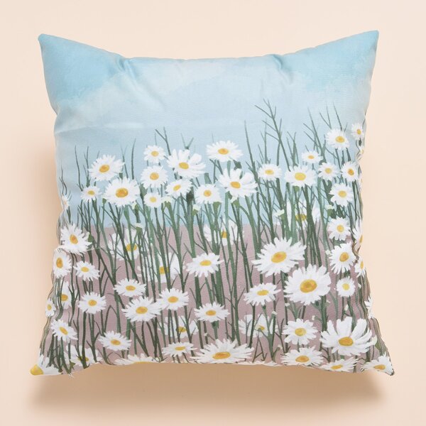 

Daisy Print Cushion Cover Without Filler, Multicolor
