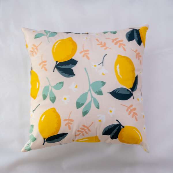 

Lemon Print Cushion Cover Without Filler, Multicolor