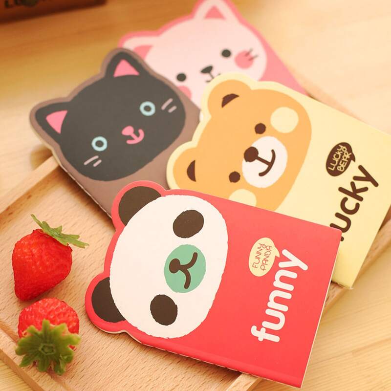 

4pcs Cartoon Graphic Random Notepad, Multicolor