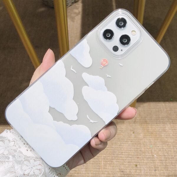 

Cloud & Hot Air Balloon Print Phone Case, Clear
