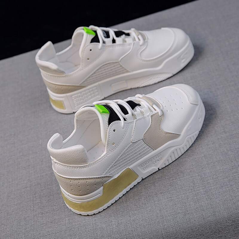 

Colorblock Lace-up Skate Shoes, White