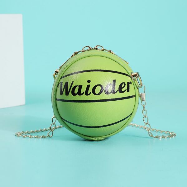 

Mini Basketball Design Chain Bag, Green
