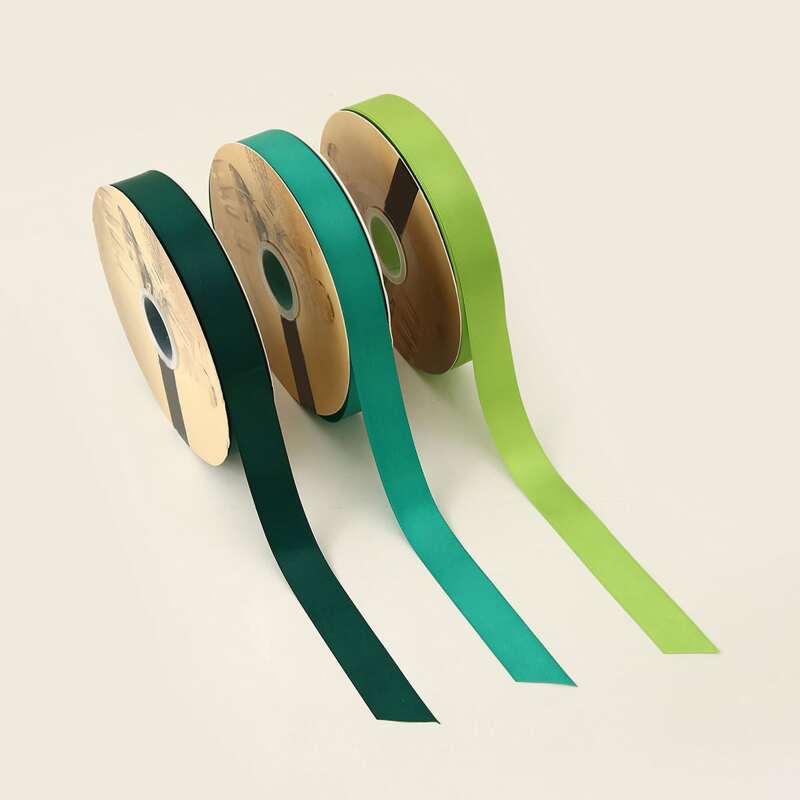 

3rolls Plain Ribbon, Green