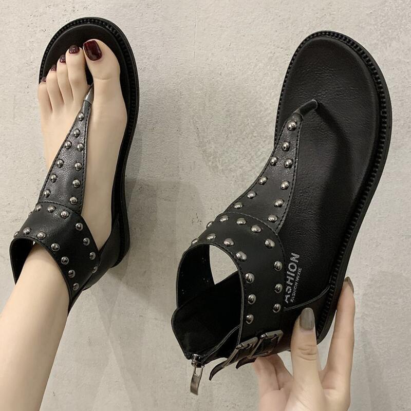 

Studded Thong Sandals, Black