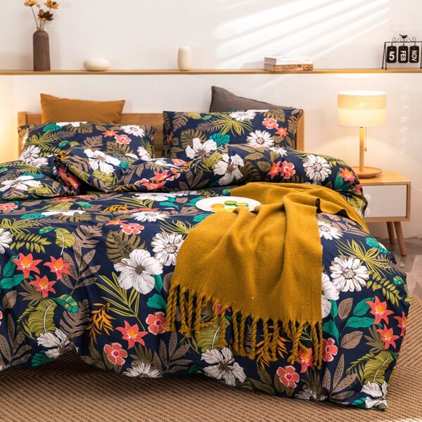 

Flower Print Duvet Cover Set Without Filler, Multicolor