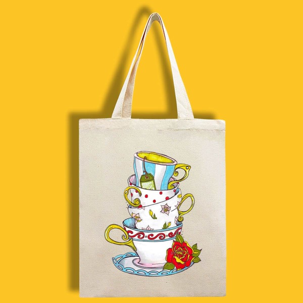 

Сумка-шоппер с оригинальным узором, Бежевые