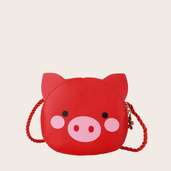 

Girls Cartoon Decor Crossbody Bag, Red
