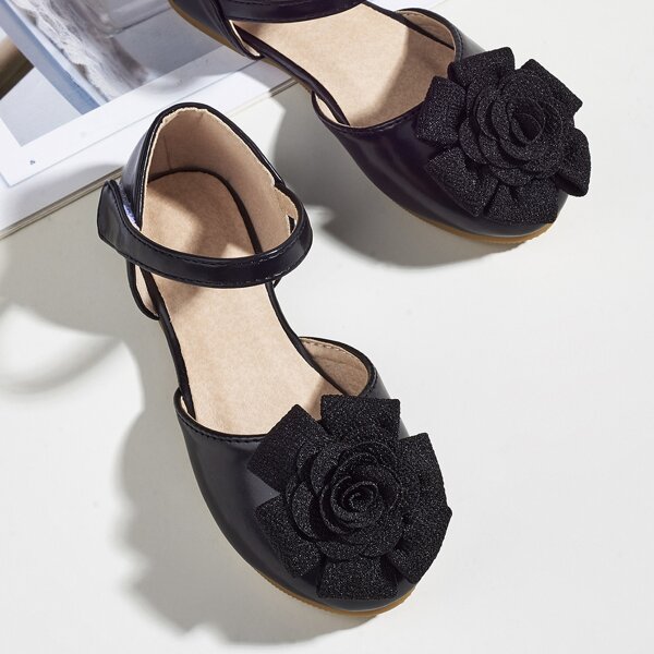 

Toddler Girls Applique Flats, Black