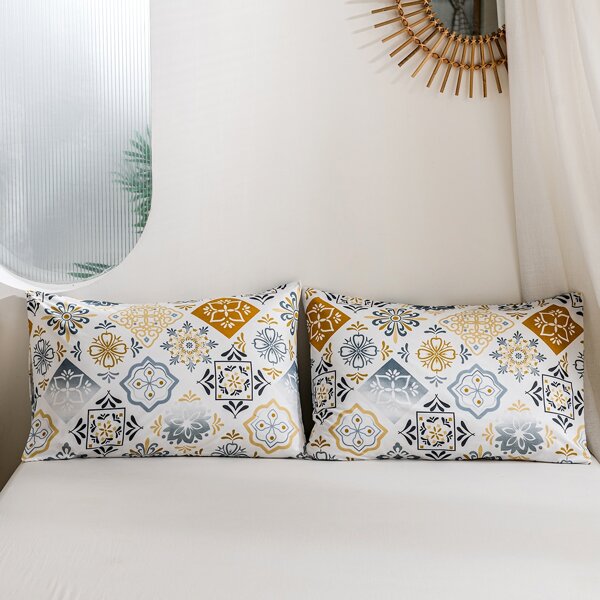 

1pair Vintage Pattern Pillowcase Without Filler, Multicolor