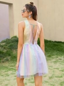 Double Crazy Đầm Dây kéo Cà vạt nhuộm Boho - Nhiều màu - Xem 2