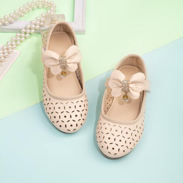 

Toddler Girls Bow Decor Flats, Beige