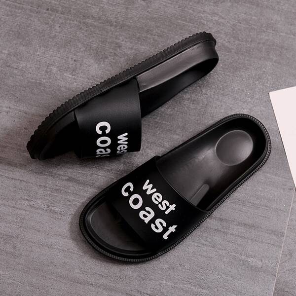

Men Letter Graphic Slides, Black