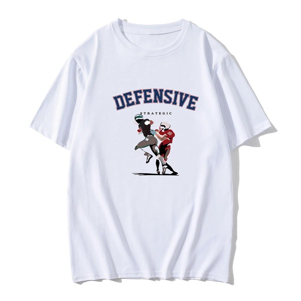 

Men Figure And Letter Graphic Tee, White
