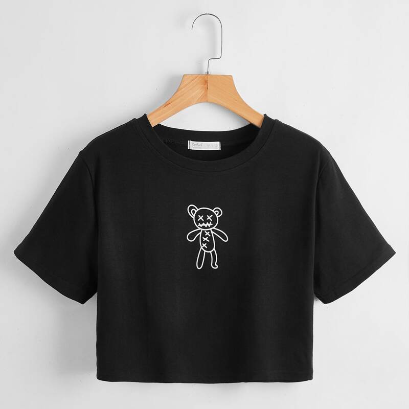 

Cartoon Graphic Tee, Black