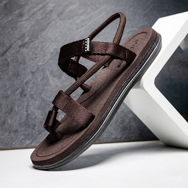 

Men Slingback Thong Sandals, Brown