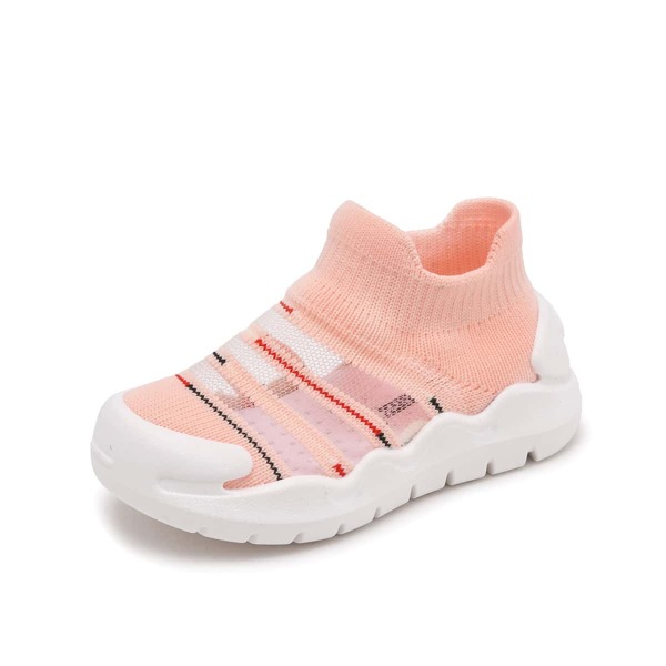 

Toddler Girls Striped Knit Sneakers, Pink