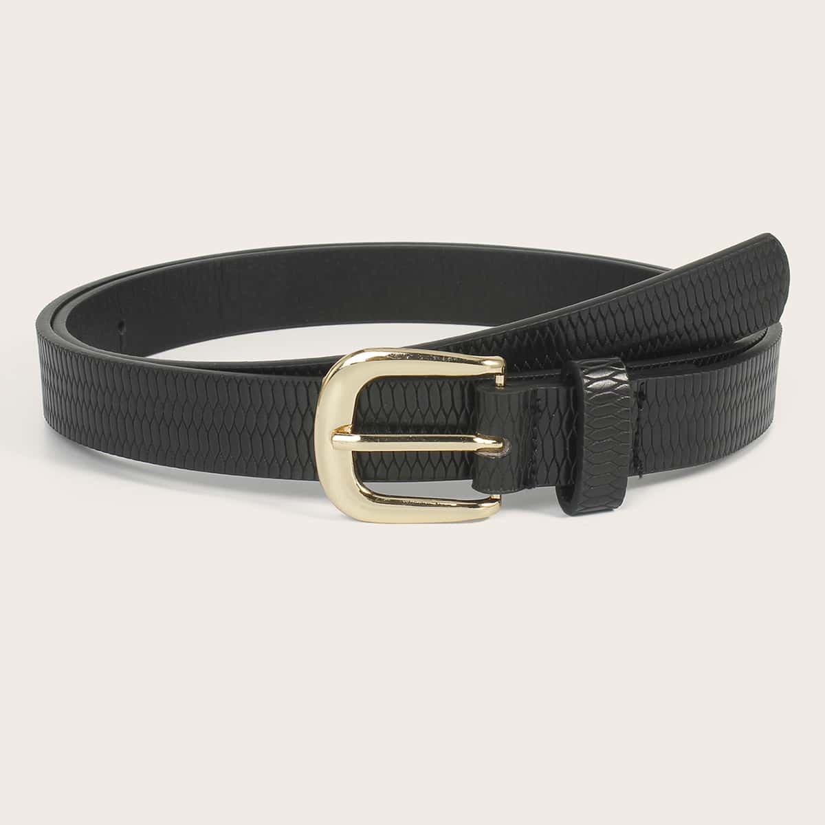 

Square Buckle Belt, Black