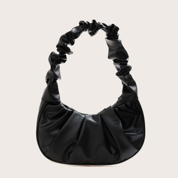 

Girls Minimalist Ruched Bag, Black
