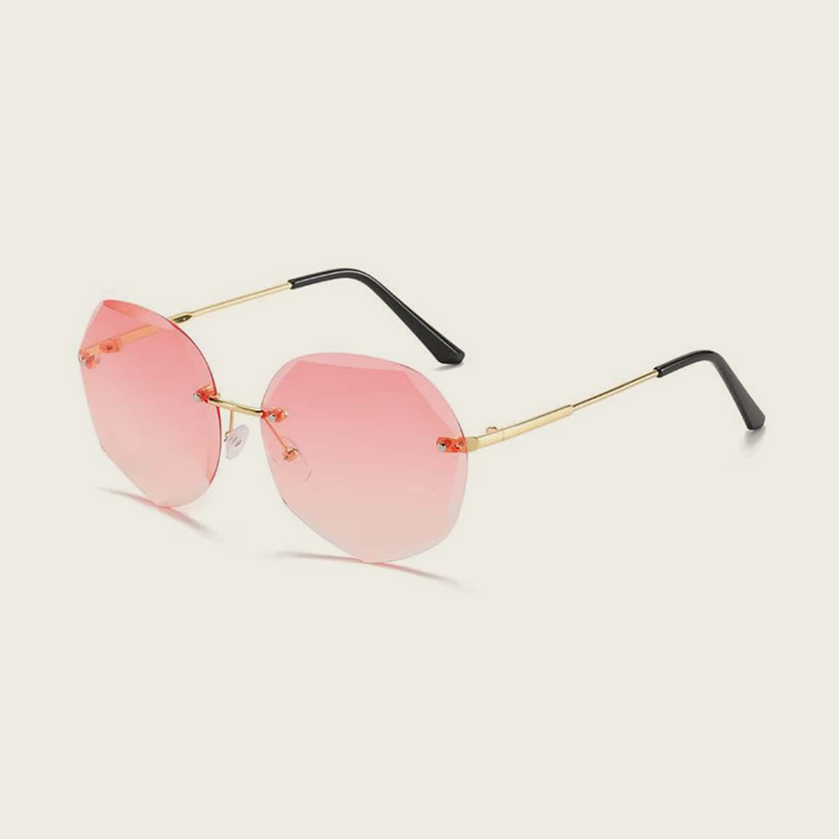 

Rimless Geo Frame Sunglasses