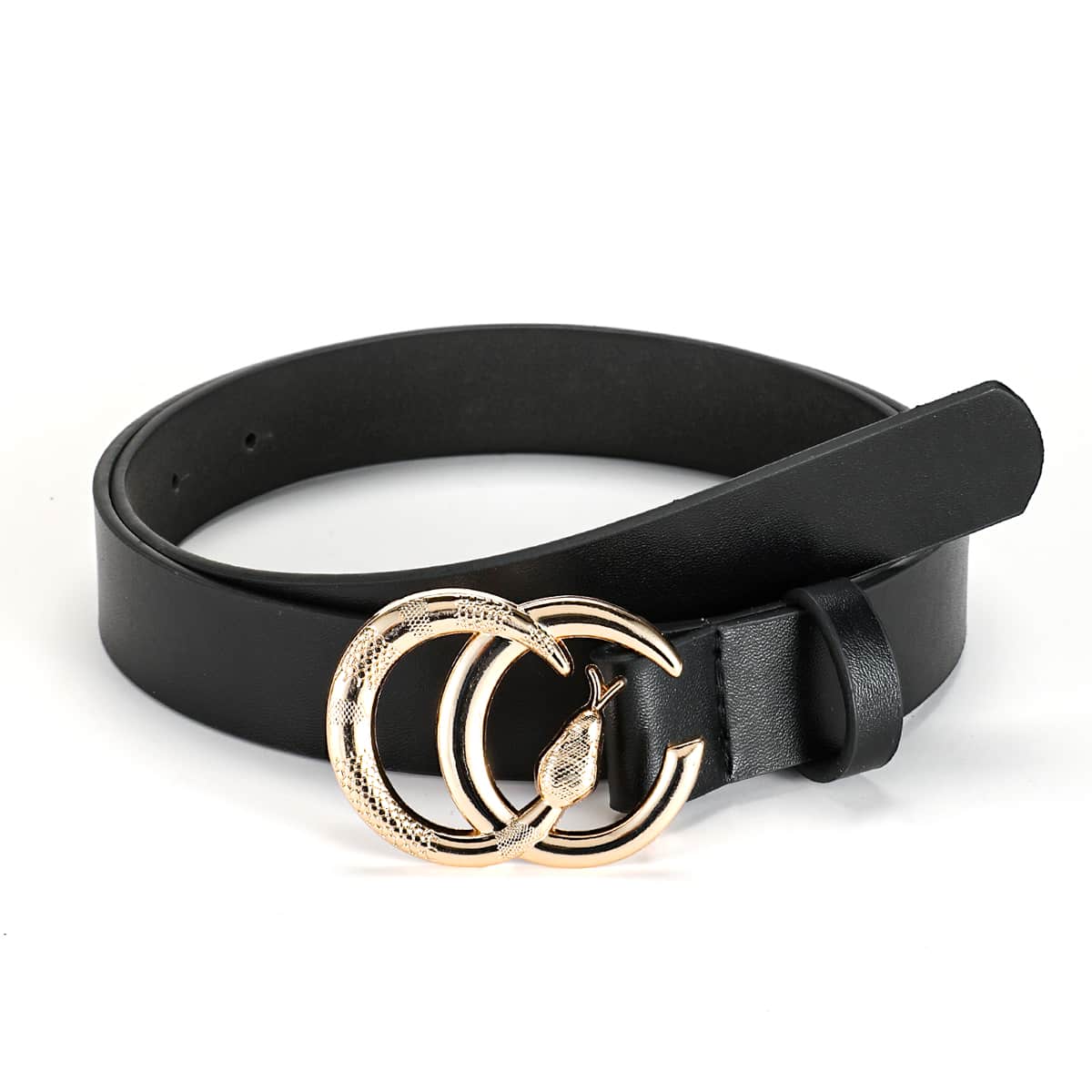 

Guys Snake Ring Buckle Belt, Black